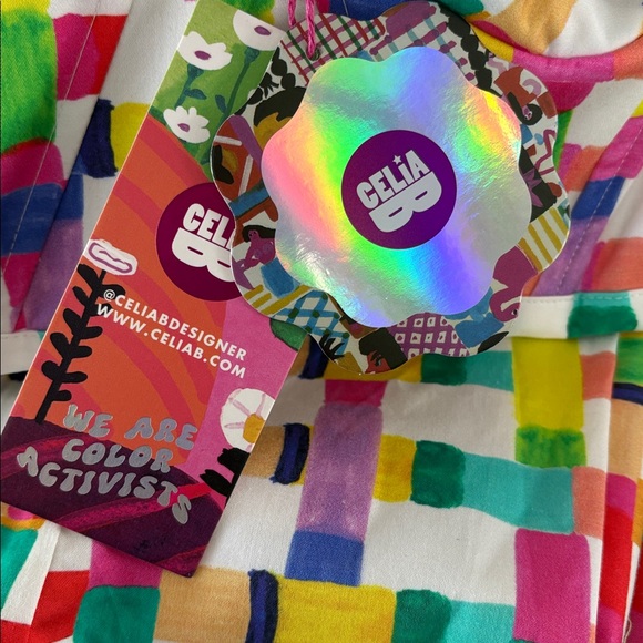 💃🏻SOLD💃🏻CeliaB Corsica NWT Anthropologie Asymmetrical Ruffle Dress S - Picture 10 of 13